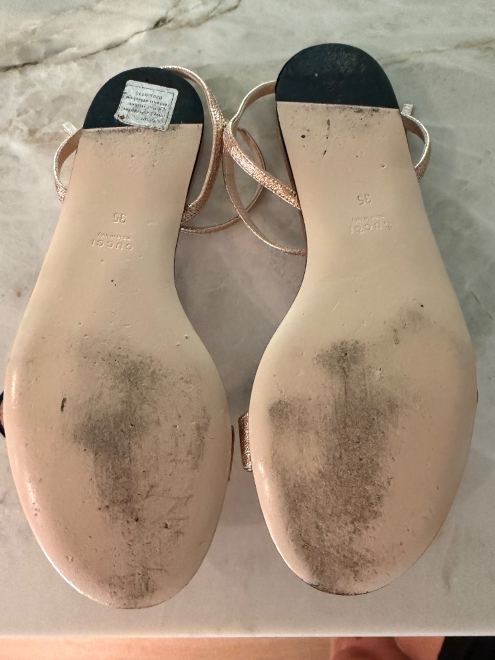 Gucci double G logo leather slingback sandals - Picture 7 of 12